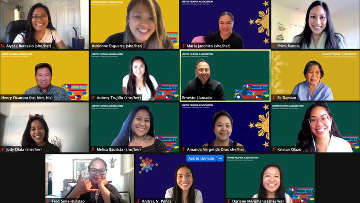 Filipinx @ UCSF 2020 Zoom displaying 15 attendees