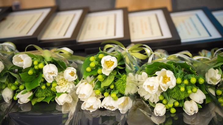 Chancellor Awards Flowers and Certificates