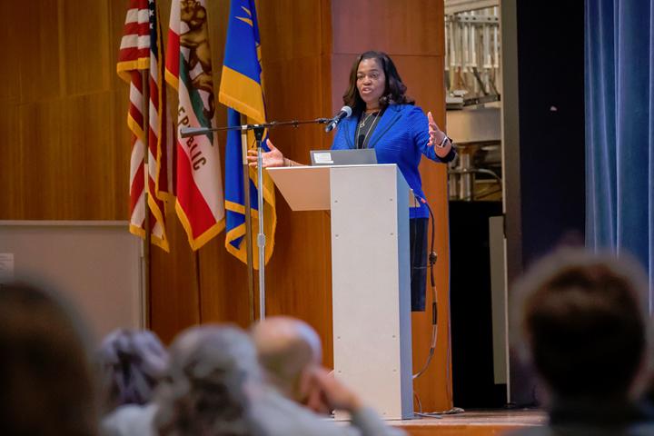 Renee Navarro adresses the IDEAL Academy attendees, February 10, 2023