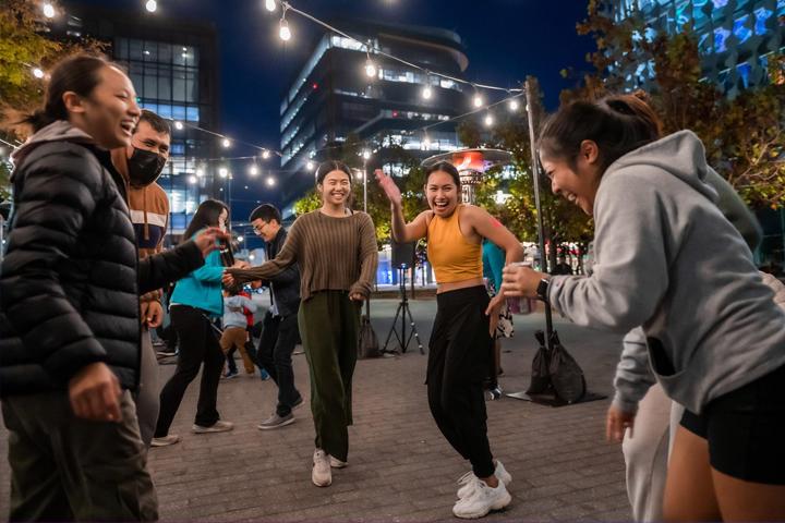 UCSF communityu members participate in the 2023 Bailamos salsa dancing lessons