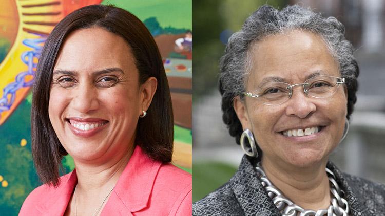 Kirsten Bibbins-Domingo, PhD, MD (left) and Camara Phyllis Jones, MD, MPH, PhD join the American Academy of Arts and Sciences’ class of 2022.