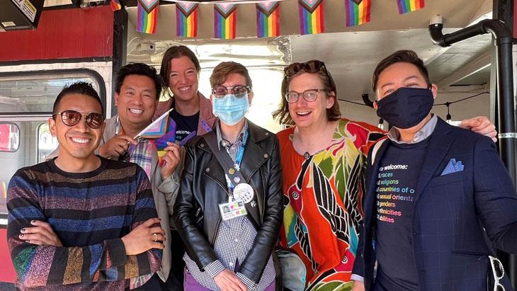 Members of the UCSF community attend the LGBTQIA+ End of the Year PRIDE Celebration
