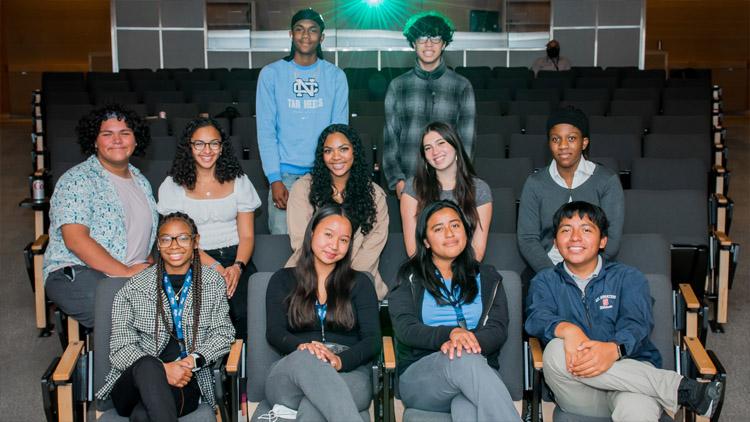 A group photo of the 11 high school students that made up the 2022 UCSF CURE internship cohort.
